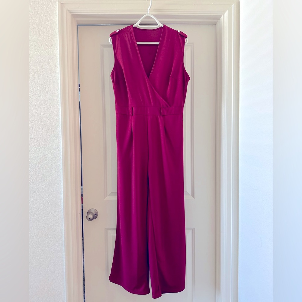 Womens V-Neck High Waisted Wide Leg Pants Suit